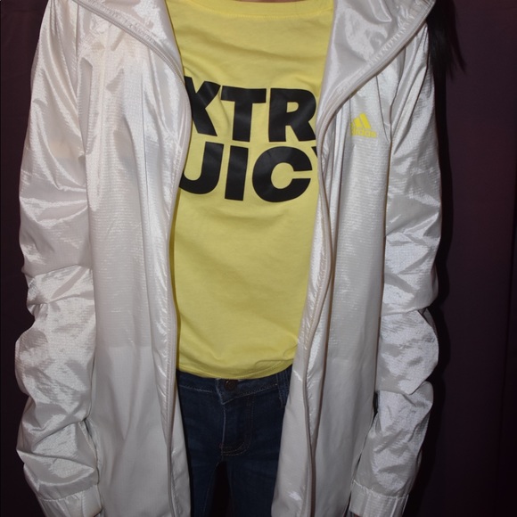 white adidas rain jacket
